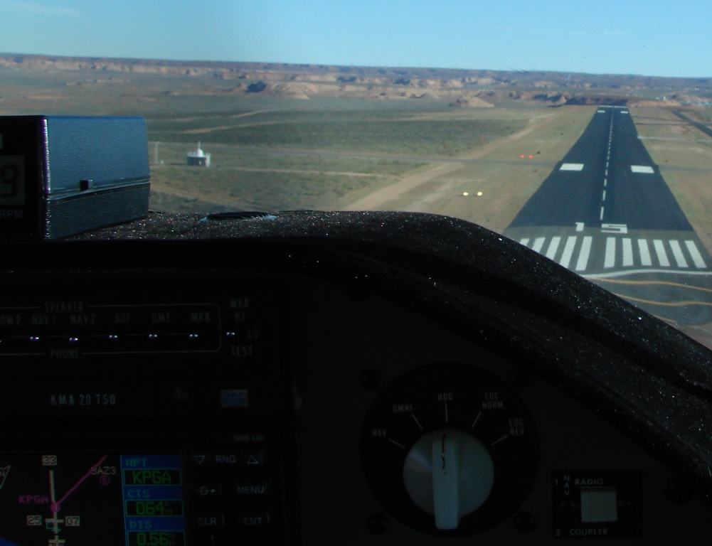 Landing at Page Arizona